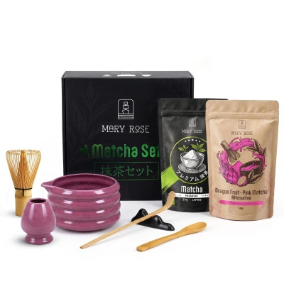 Set regalo per Matcha Latte colorato: Matcha + Pink Matcha + accessori