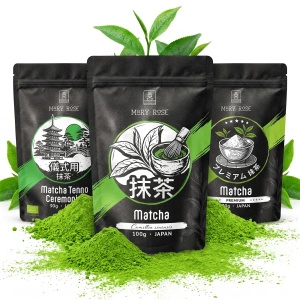Set di 3 tè matcha biologici dal Giappone: cerimoniale + premium + culinario
