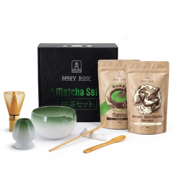 Set regalo per Matcha Latte colorato: Matcha + White Matcha + accessori