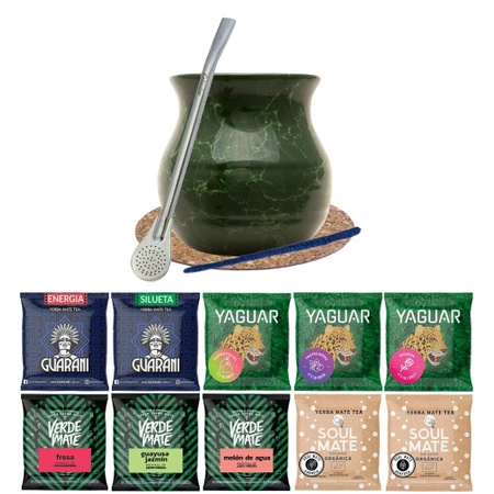 Set Tè Mate Verde Mate Verde 500g Zucca Mate 10x50g