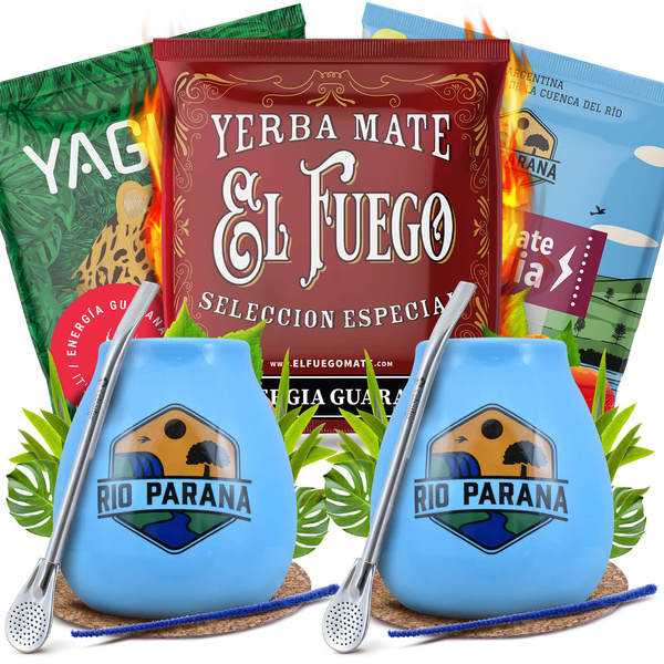 Set PER DUE di Yerba Mate Energia Zucca di mate Bombilla