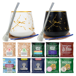 Set Yerba Mate per due: campioni 10x50g 2x Tazza di mate + 2x Bombilla