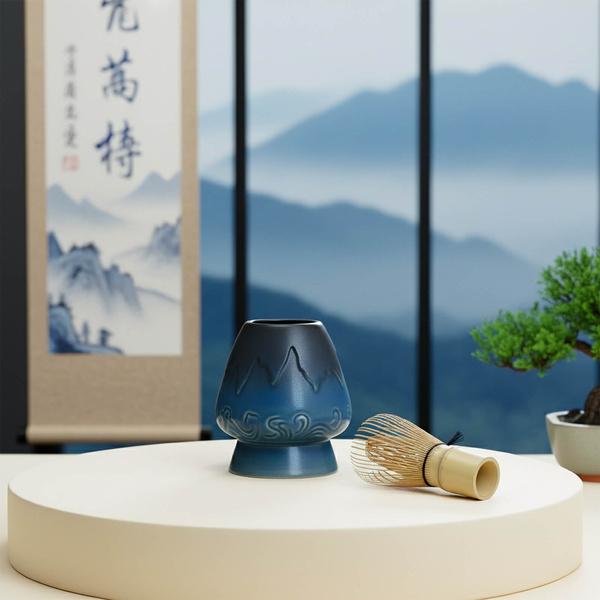 Kusenaoshi – Portacasen in ceramica – Mountain (blu)