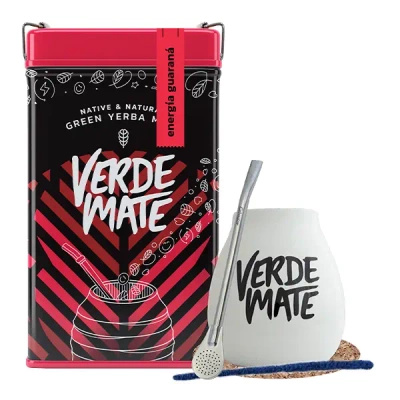 Set Yerbera Verde Mate Energia Guaranà 0,5 kg