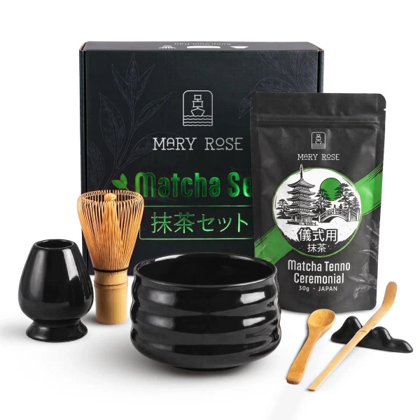 Set regalo: matcha cerimoniale giapponese + matchawan + accessori in bambù
