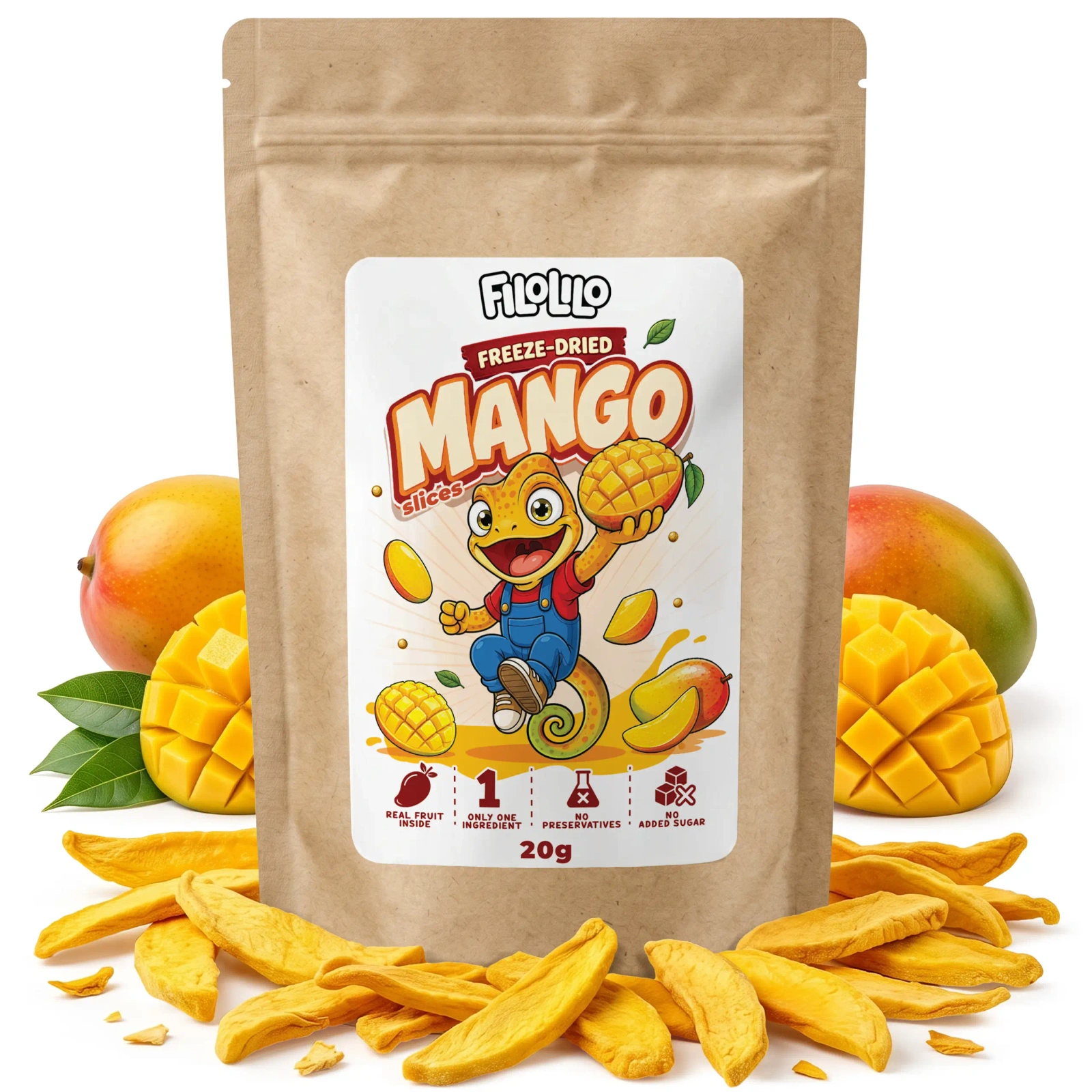 Mango liofilizzato FiloLilo nella sua confezione