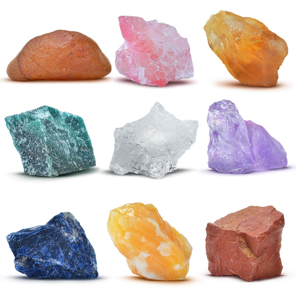 Set di pietre naturali e cristalli - esoterismo, yoga, meditazione