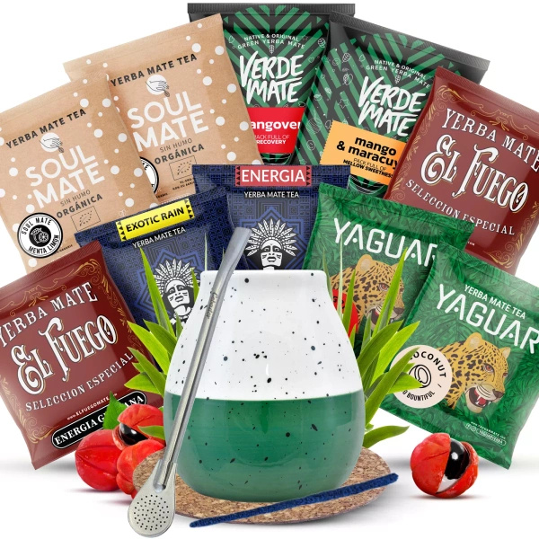 Set di Yerba Mate 10x50g Zucca di mate + Bombilla