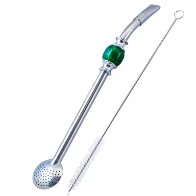 Bombilla Bomba con pietra verde