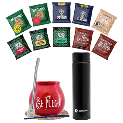 Set Yerba Mate 500g Mate Gourd 10x50g thermos