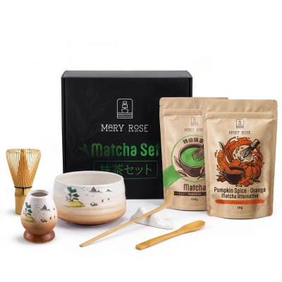 Set regalo per Matcha Latte colorato: Matcha + Orange Matcha + accessori