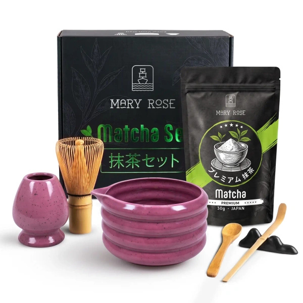 Set regalo: matcha giapponese premium + matchawan + accessori in bambù