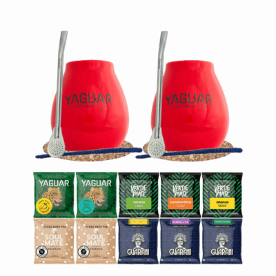 Set di Yerba Mate 10x50g 2x Tazza di mate + 2x Bombilla