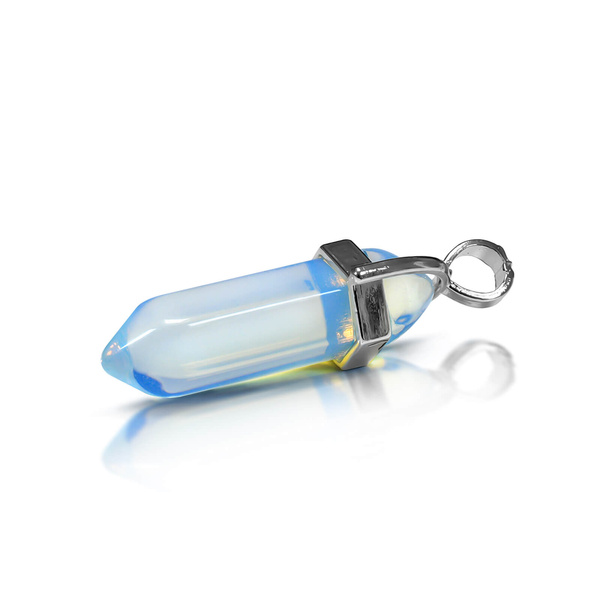 Ciondolo con opalite in sacchetto + catena