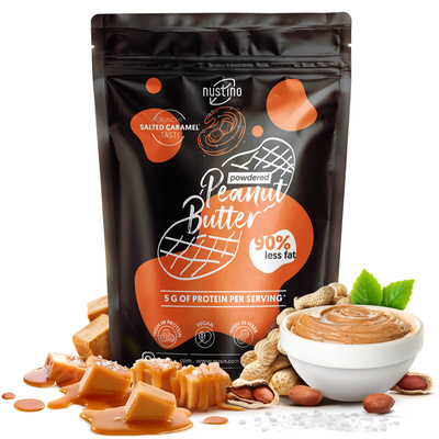 Nustino – Burro di arachidi in polvere – Salted Caramel (senza zucchero aggiunto) 400 g