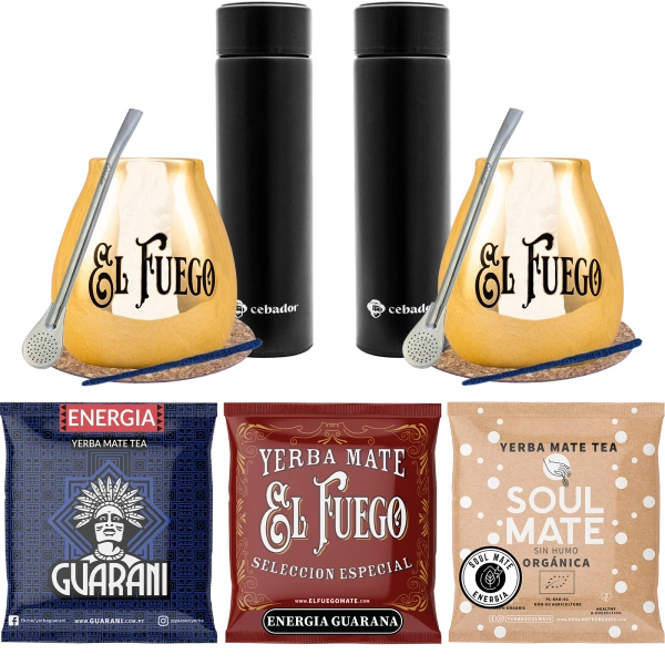Set di yerba Mate per coppie PREMIUM calabash Thermos