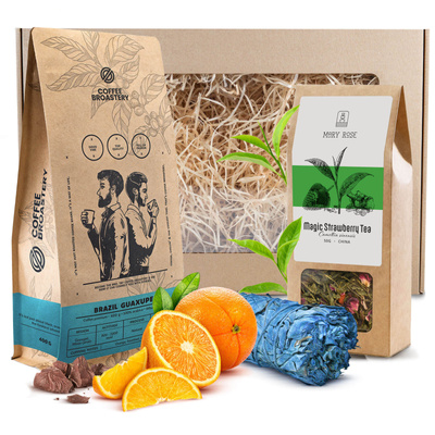 Set regalo di Caffè in Grani Bro Coffee Roastery + Tè + Salvia Bianca Incenso
