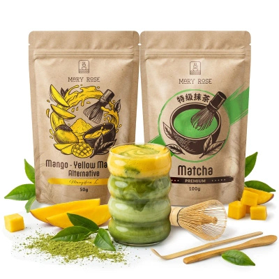 Set per Matcha Latte colorato: Matcha + Yellow Matcha + accessori