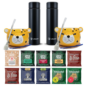 Yerba Mate Thermos Bombilla Set per due 500g