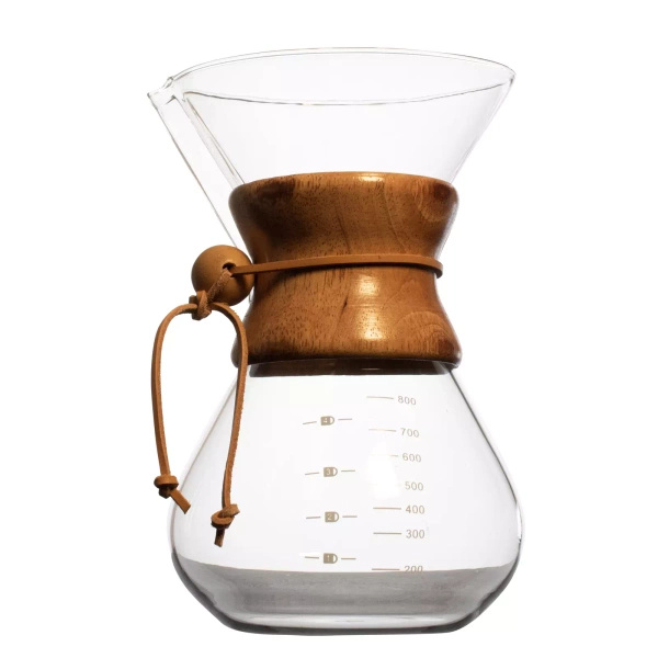 Caffettiera tipo chemex 800 ml + filtro riutilizzabile