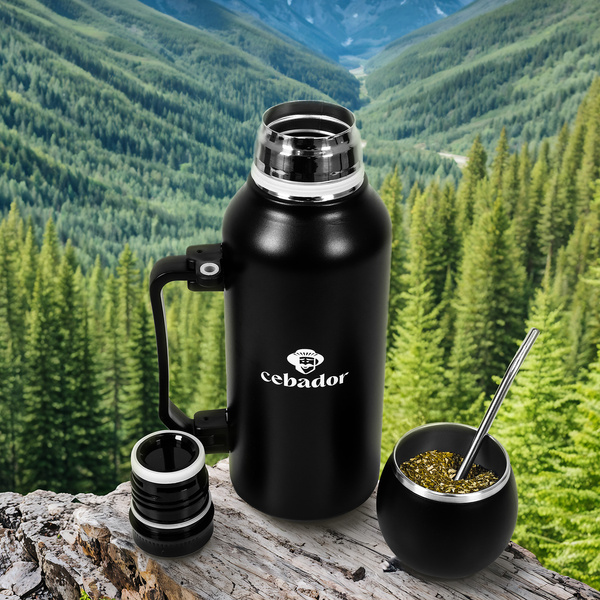 YerbaGo – Thermos con calabassa e bombilla 1,3 L – nero