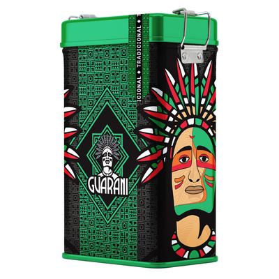Yerbera – Scatola di latta + Guarani Elaborada con Palo Tradicional 0,5 kg