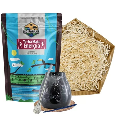 Set regalo di Yerba Mate: Rio Parana Energia 500g + Tazza di mate + Bombilla