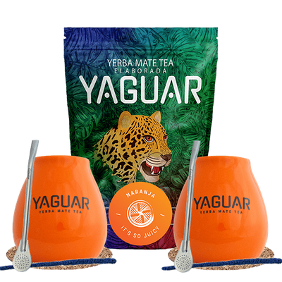 Set di Yerba Mate Yaguar Naranja 500g