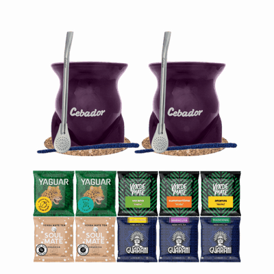 Set di Yerba Mate 10x50g 2x Tazza di mate + 2x Bombilla