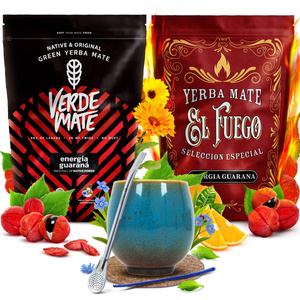 Set di Yerba Mate Verde Mate El Fuego Energia 2x500g + accessori