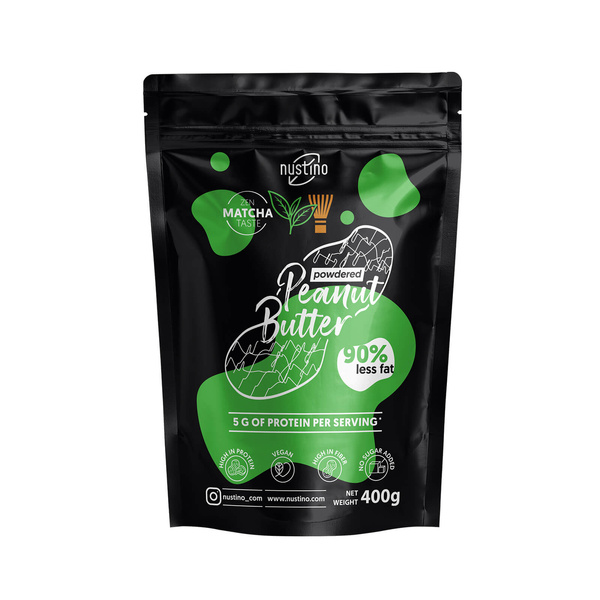 Nustino – Burro di arachidi in polvere – Matcha (senza zucchero aggiunto) 400 g