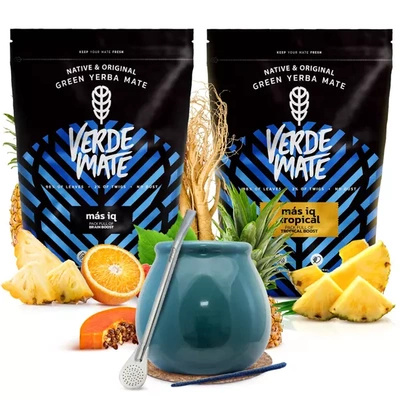 Set Yerba mate Verde Mate bombilla in ceramica calabash