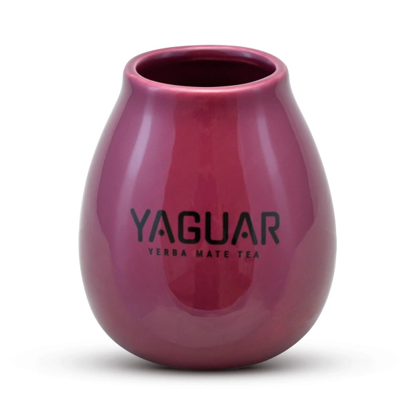 Calabash in ceramica con logo Yaguar (viola) 350ml
