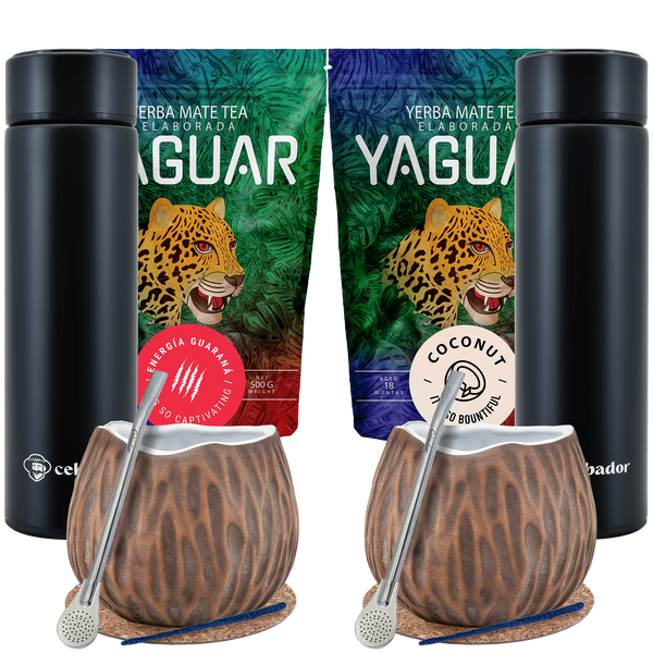 Set di thermos di cocco Yerba Mate per due persone da 1000 g