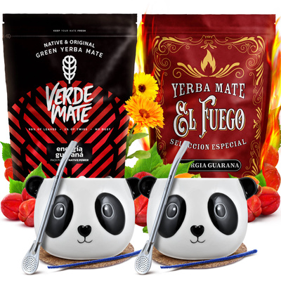 Set PER DUE di Yerba Mate Zucca di mate Bombilla 1000g