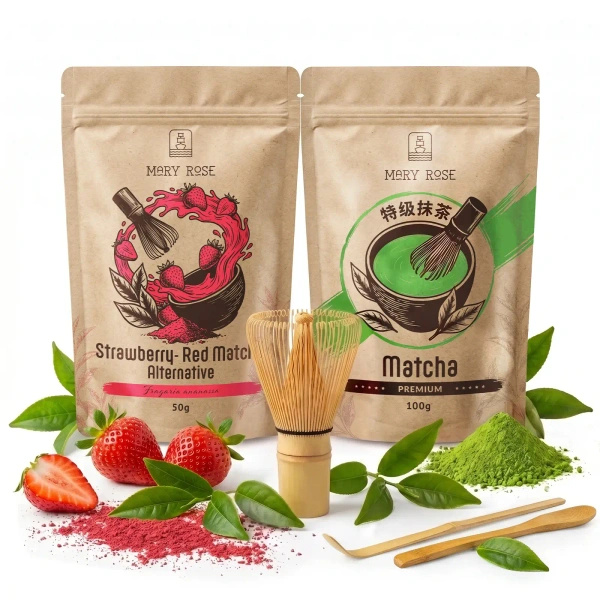 Set per Matcha Latte colorato: Matcha + Red Matcha + accessori