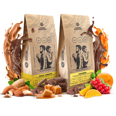 Set di Bro Coffee Roastery Colombia Medellin + Brazil Cerrado 2x1kg (2kg)