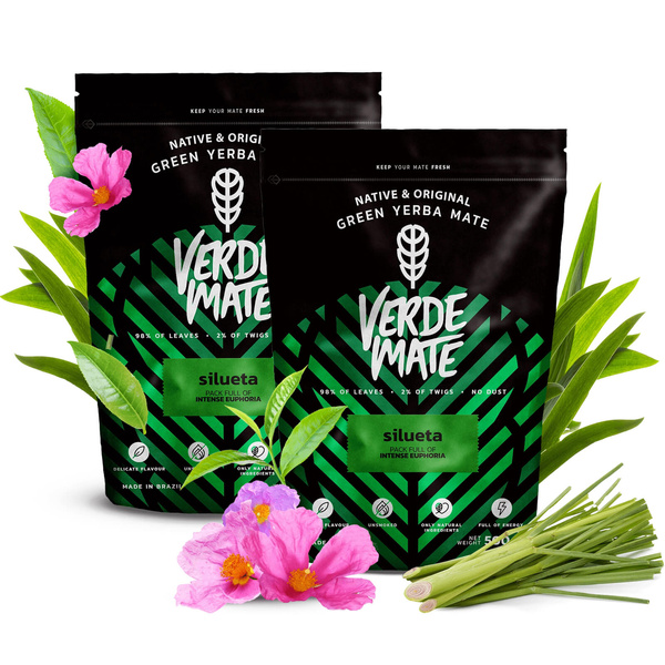 Set di Yerba Verde Mate Verde SILUETA 1kg despalada FIT