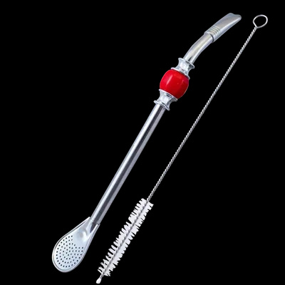 Bombilla Grande con pietra rossa