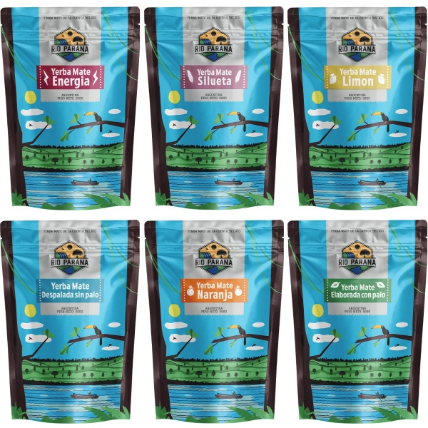 Set di Yerba Mate Rio Parana vari tipi 6x500g