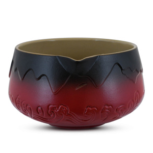 Matchawan – Ciotola Matcha in ceramica con beccuccio – Mountain (rosso)