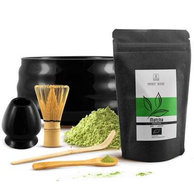 Set PREMIUM per preparare il tè matcha: matcha BIO giapponese 30g + accessori
