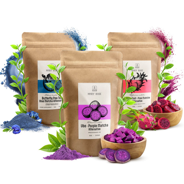 Set di matcha colorati: Blue Matcha + Pink Matcha + Purple Matcha