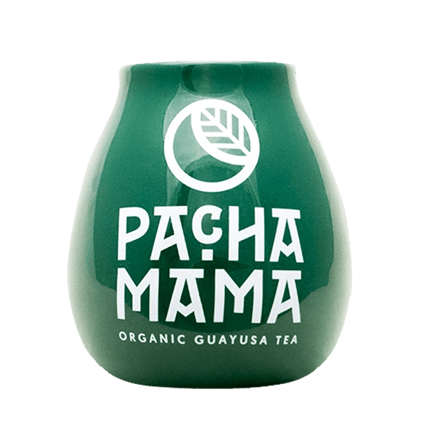 Mate in ceramica verde con logo Pachamama 350 ml