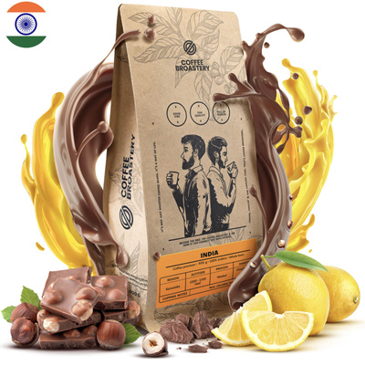 Bro Coffee Roastery - Caffè in grani interi India Karnataka Premium 400g