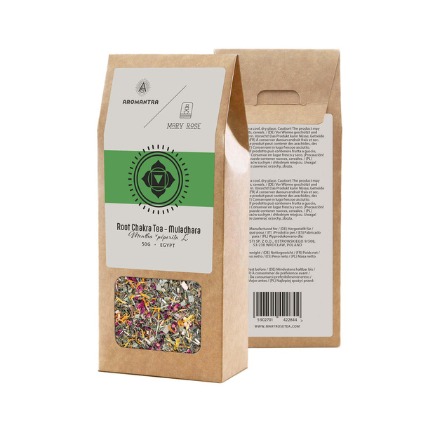 Set per chakra della radice (Muladhara): tè chakra + pietra magica