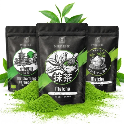 Set di 3 tè matcha biologici dal Giappone: cerimoniale + premium + culinario