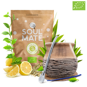 Set di Yerba Mate Soul Mate Organica Menta Limon 500g 0,5kg Tazza di mate + Bombilla