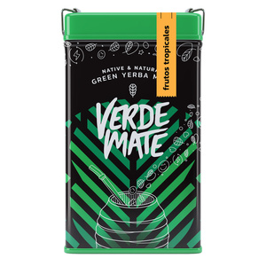 Yerbera – Scatola di latta + Verde Mate Green Frutos Tropicales 0,5 kg