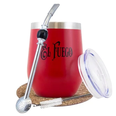 Set di yerba mate rosso TERMOLID El Fuego PRO